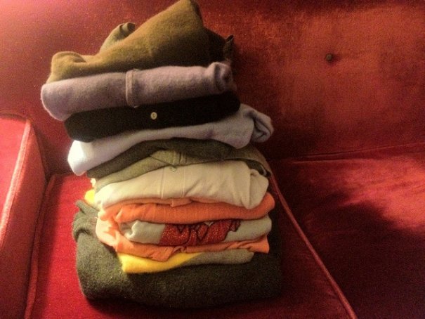 Pile of sweaters