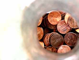 pennies in a jar