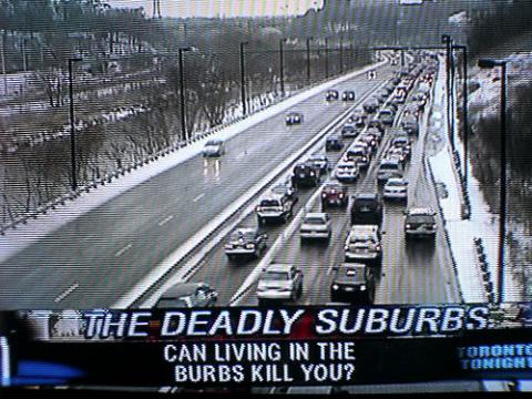 tv news asking if suburbs can kill you.