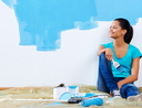 Blue paint portrait