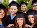 Cheerful graduates are posing for selfie shot