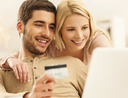 Young couple with secured credit card
