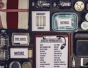 Disaster preparation kit flat lay