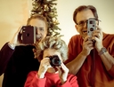 Family with cameras
