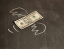 Five Dollar bank note flying
