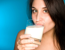 Woman drinking milk