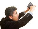 Man with empty wallet