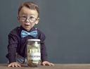 Kid learning frugal living skills from parents