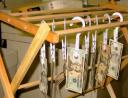 Federal Reserve Notes on a drying rack