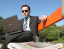 Man working in park