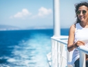 Woman learning what to expect on her first cruise