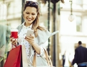 Woman making money while running errands