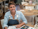 Woman working at a restaurant