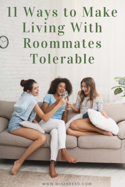 Living with roommates can be fabulously frugal, but isnt always fun. Here’s the tips to make living with roomies fun! From rules to finance chats, conflict and more, we’ve got 11 ways to make it tolerable! #frugalliving #roommates #goodroomates