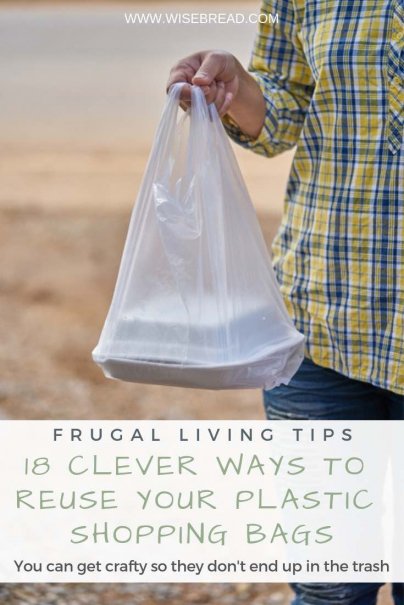Reduce, reuse, recycle. Plastic shopping bags are either going to disappear from your state, or start costing you. So don’t throw them in the trash, here’s how you can help the earth by reusing! | #frugalliving #recycle #plasticbags