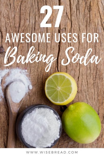 You can use baking soda in lots of ways, from making delicious chocolate chip cookies to whitening your teeth and myriad more applications. Here are 27 awesome ways you can use baking soda. | #bakingsoda #lifehacks #kitchenhacks