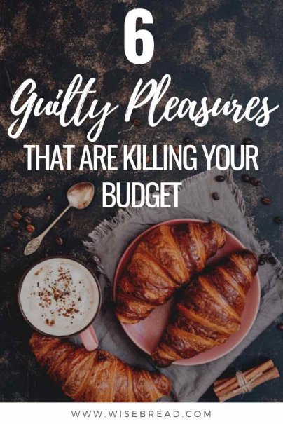 Do you enjoy monthly subscriptions, coffee, or food out? Here are six guilty pleasures that are destroying your budget. We’ll tell you how much these activities end up costing you each year! | #budgeting #savemoney #budgethacks